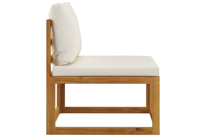 Sofasæt 2 dele med cremehvide hynder massivt akacietræ - Hvid - Havemøbler - Loungemøbler - Loungesofaer