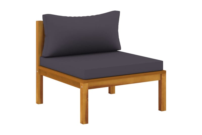sofasæt 2 dele med mørkegrå hynder massivt akacietræ - Brun - Havemøbler - Loungemøbler - Loungesofaer