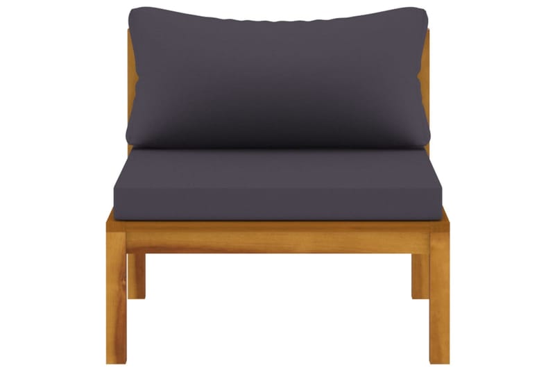 sofasæt 2 dele med mørkegrå hynder massivt akacietræ - Brun - Havemøbler - Loungemøbler - Loungesofaer
