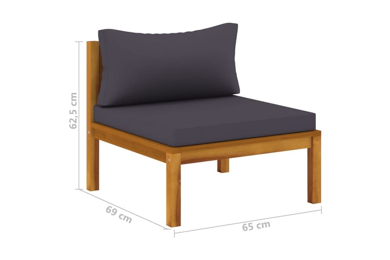 sofasæt 2 dele med mørkegrå hynder massivt akacietræ - Brun - Havemøbler - Loungemøbler - Loungesofaer