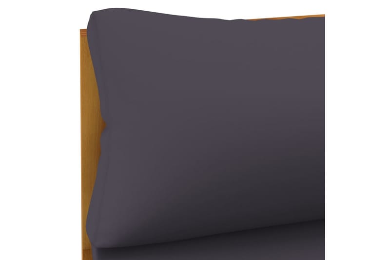 sofasæt 2 dele med mørkegrå hynder massivt akacietræ - Brun - Havemøbler - Loungemøbler - Loungesofaer