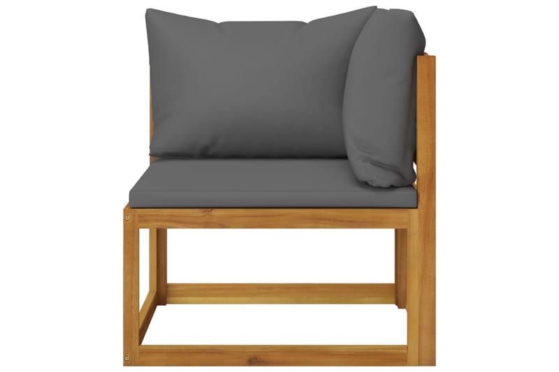 Sofasæt 2 dele med mørkegrå hynder massivt akacietræ - Grå - Havemøbler - Loungemøbler - Loungesofaer
