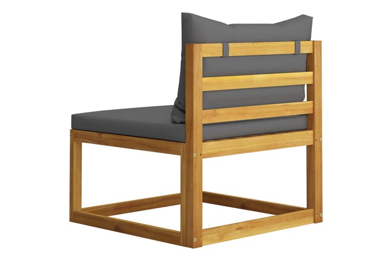Sofasæt 2 dele med mørkegrå hynder massivt akacietræ - Grå - Havemøbler - Loungemøbler - Loungesofaer