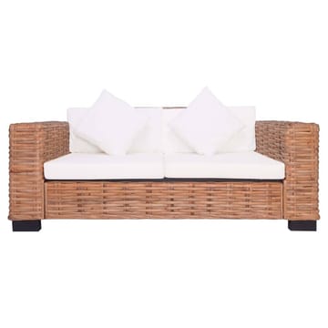 Sofasæt I 2 Dele Med Hynder Naturligt Rattan - Brun - Havemøbler - Loungemøbler - Loungesofaer