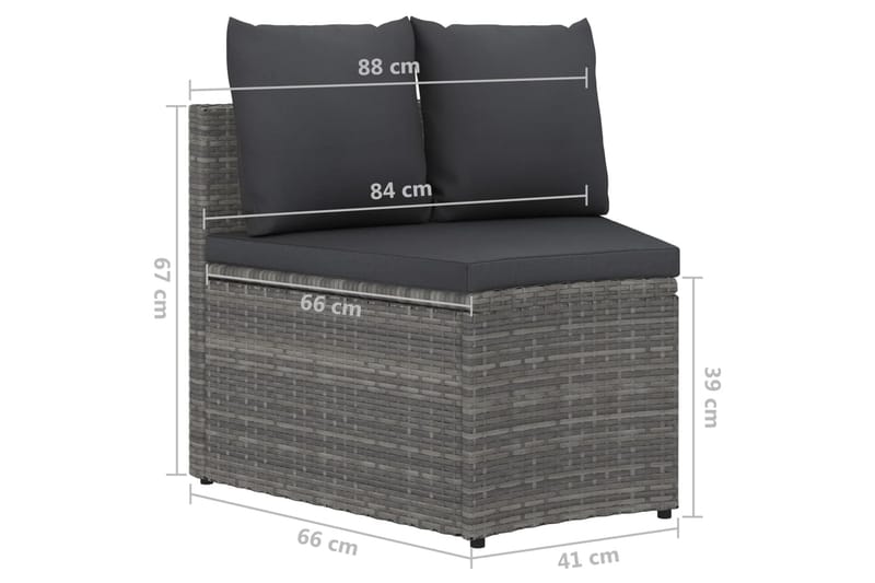 sofasæt til haven 2 dele med hynder polyrattan grå - Grå - Loungesofaer - Havesofaer & bænke