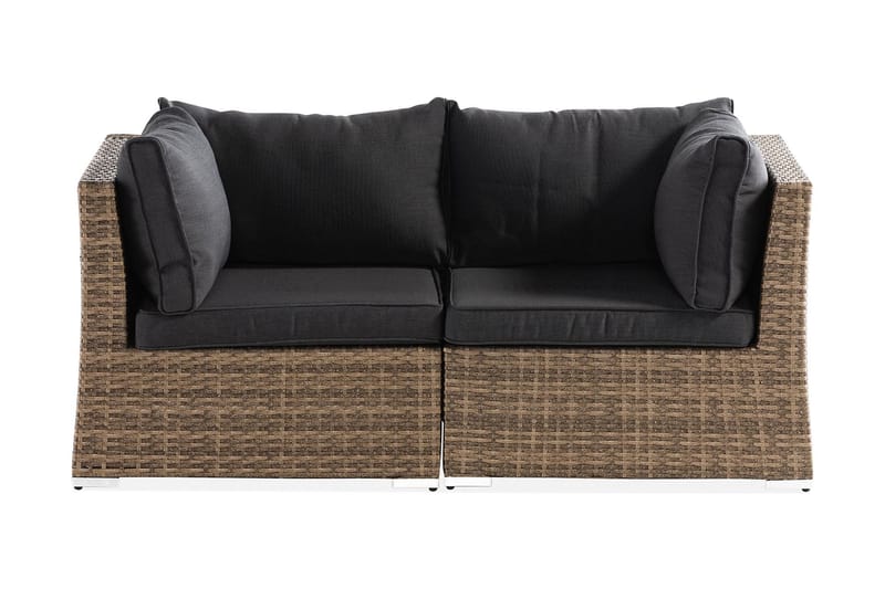 Wisconsin Loungesofa med Armlæn 2-Pers. - Glas/Polyrattan/Sand - Loungesofaer - Altanbænke - Havesofaer & bænke