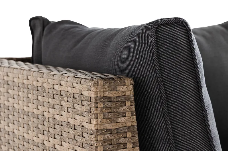 Wisconsin Loungesofa med Armlæn 2-Pers. - Glas/Polyrattan/Sand - Havemøbler - Balkon - Balkonmøbler - Altanbænke