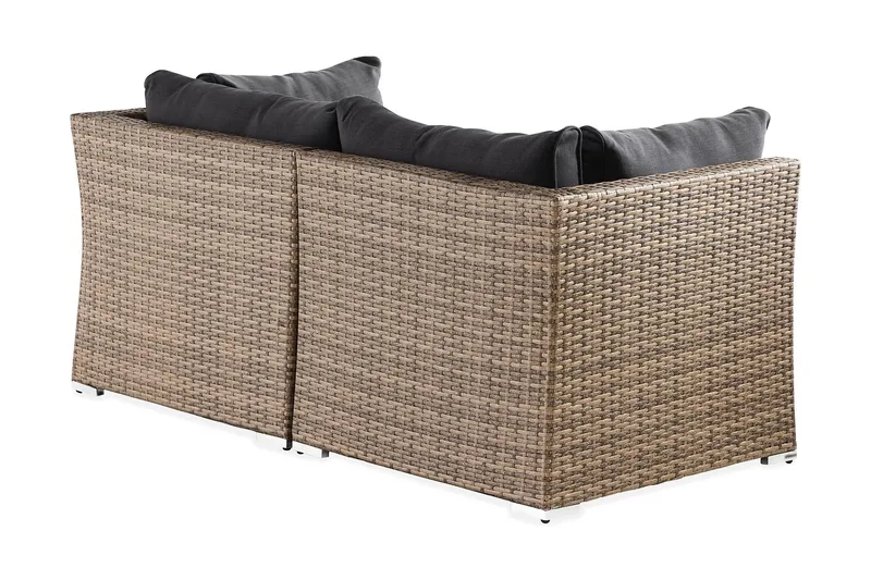 Wisconsin Loungesofa med Armlæn 2-Pers. - Glas/Polyrattan/Sand - Havemøbler - Balkon - Balkonmøbler - Altanbænke