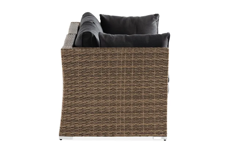 Wisconsin Loungesofa med Armlæn 2-Pers. - Glas/Polyrattan/Sand - Havemøbler - Balkon - Balkonmøbler - Altanbænke