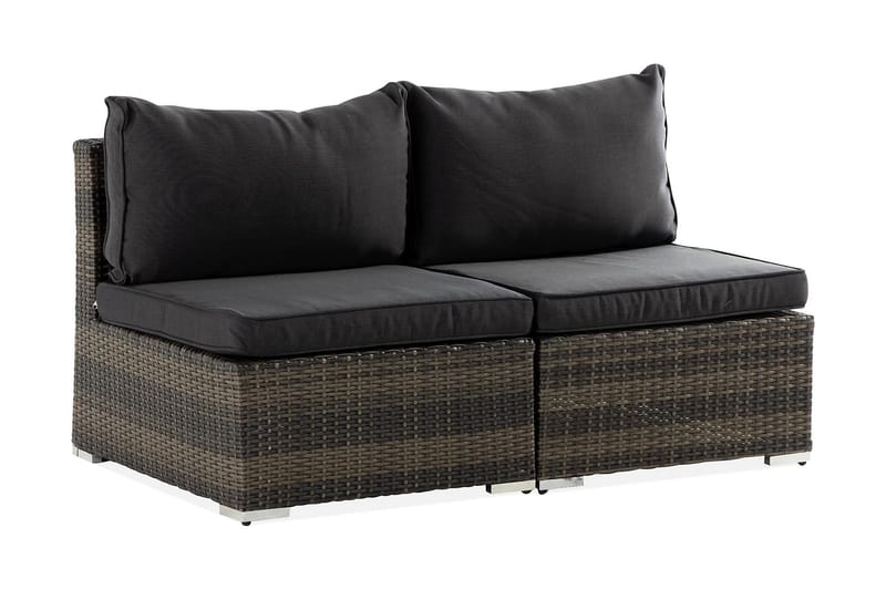 Wisconsin Loungesofa uden Armlæn 2-Pers. - Polyrattan/Grå - Havemøbler - Loungemøbler - Loungesofaer