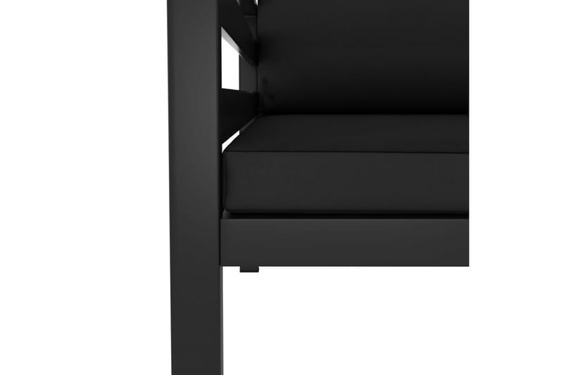 1-Personers Sofa med Hynder Aluminium Antracitgrå - Grå - Havemøbler - Loungemøbler - Loungestol udendørs