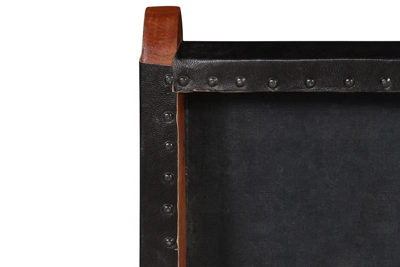 Afslapningsstol Ægte Læder 59 X 72 X 79 Cm Sort - Sort - Havemøbler - Loungemøbler - Loungestol udendørs