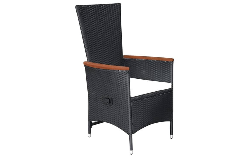 Havestole 2 Stk. Med Hynder Polyrattan Sort - Sort - Havemøbler - Loungemøbler - Loungestol udendørs