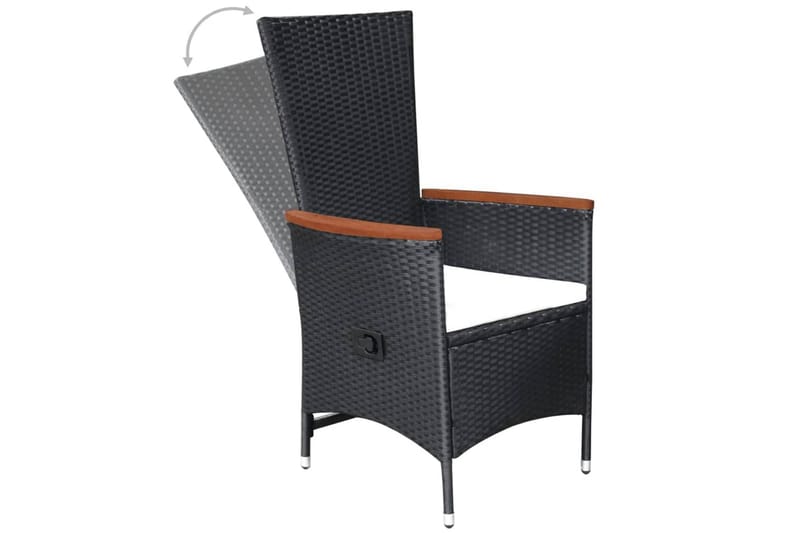 Havestole 2 Stk. Med Hynder Polyrattan Sort - Sort - Havemøbler - Loungemøbler - Loungestol udendørs