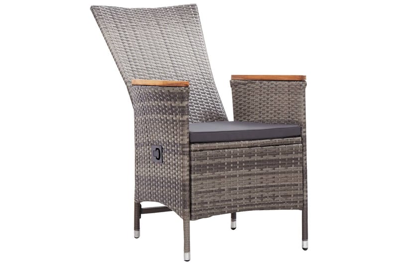 Havestole 2 stk. Med Hynder Polyrattan Grå - Grå - Havemøbler - Loungemøbler - Loungestol udendørs