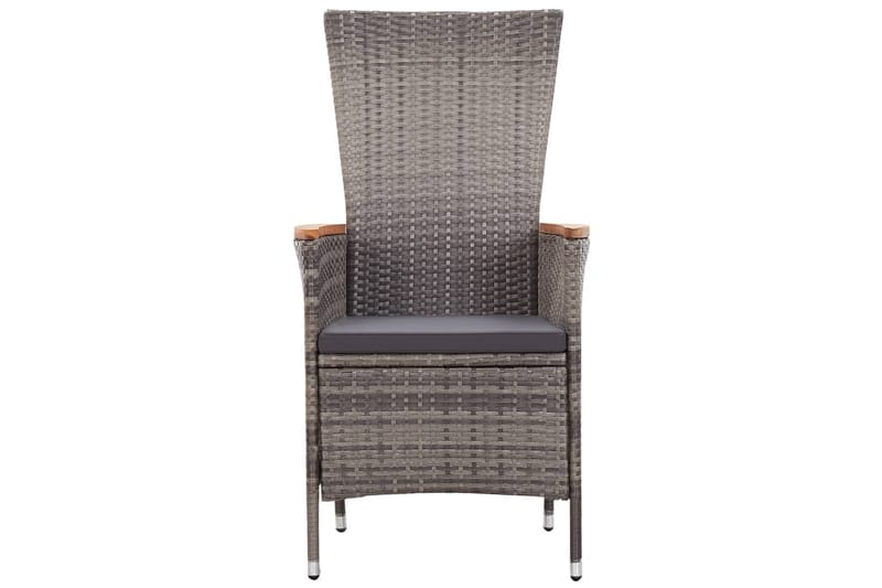 Havestole 2 stk. Med Hynder Polyrattan Grå - Grå - Havemøbler - Loungemøbler - Loungestol udendørs