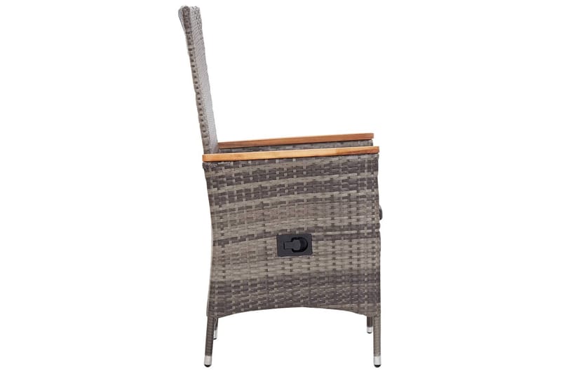 Havestole 2 stk. Med Hynder Polyrattan Grå - Grå - Havemøbler - Loungemøbler - Loungestol udendørs