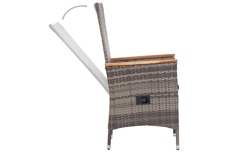 Havestole 2 stk. Med Hynder Polyrattan Grå - Grå - Havemøbler - Loungemøbler - Loungestol udendørs