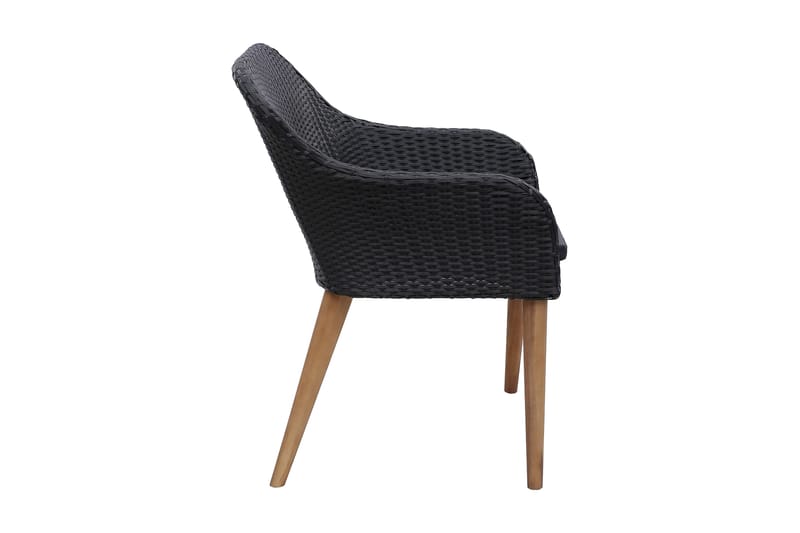 Havestole Med Hynder 2 Stk. Polyrattan Sort - Sort - Havemøbler - Loungemøbler - Loungestol udendørs