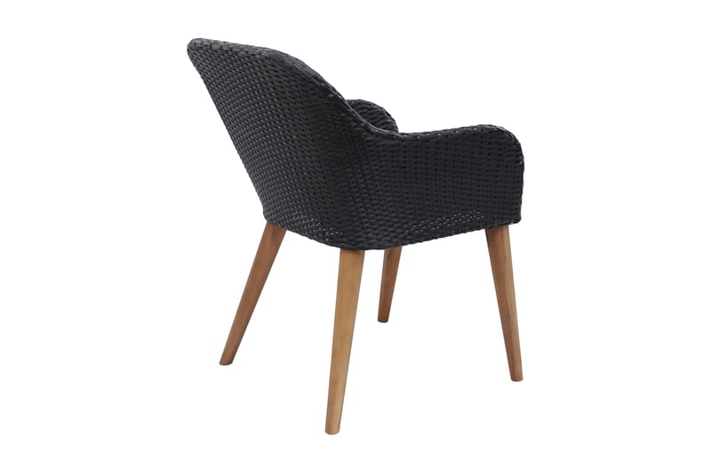 Havestole Med Hynder 2 Stk. Polyrattan Sort - Sort - Havemøbler - Loungemøbler - Loungestol udendørs