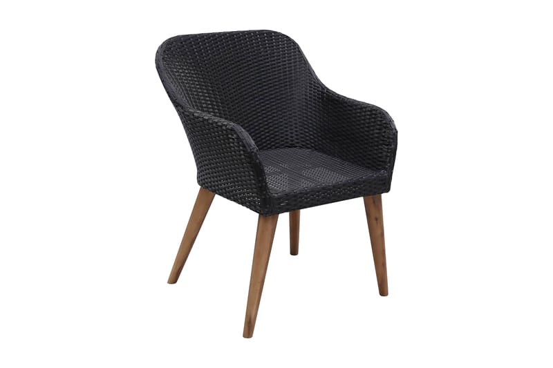 Havestole Med Hynder 2 Stk. Polyrattan Sort - Sort - Havemøbler - Loungemøbler - Loungestol udendørs