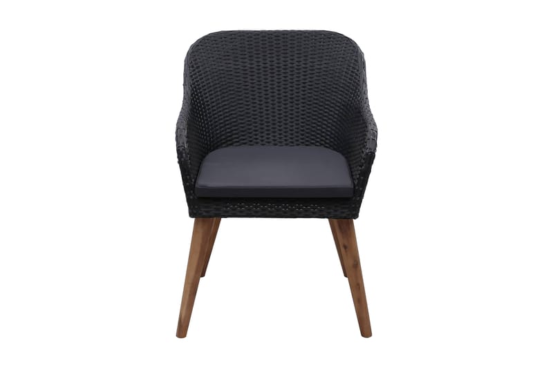 Havestole Med Hynder 2 Stk. Polyrattan Sort - Sort - Havemøbler - Loungemøbler - Loungestol udendørs