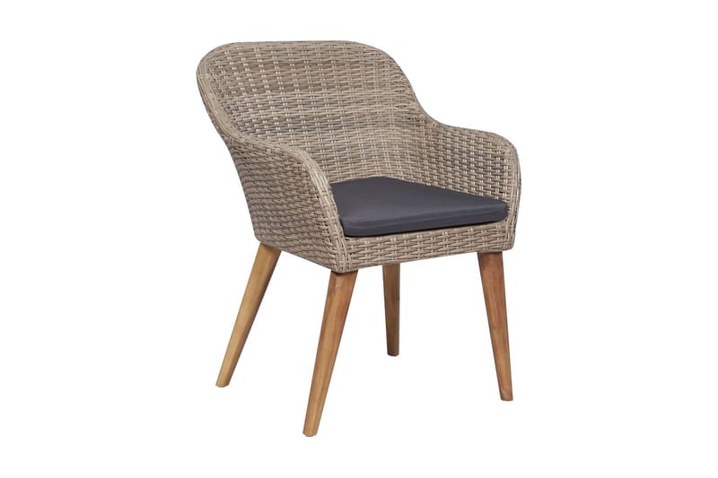 Havestole Med Hynder 2 Stk. Polyrattan Brun - Brun - Havemøbler - Loungemøbler - Loungestol udendørs