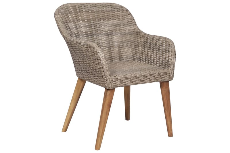 Havestole Med Hynder 2 Stk. Polyrattan Brun - Brun - Havemøbler - Loungemøbler - Loungestol udendørs