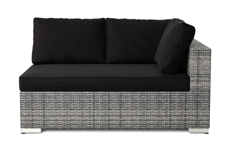 Bahamas Højremodul Udendørs 140 cm i Polyrattan - Grå - Havemøbler - Loungemøbler - Moduler