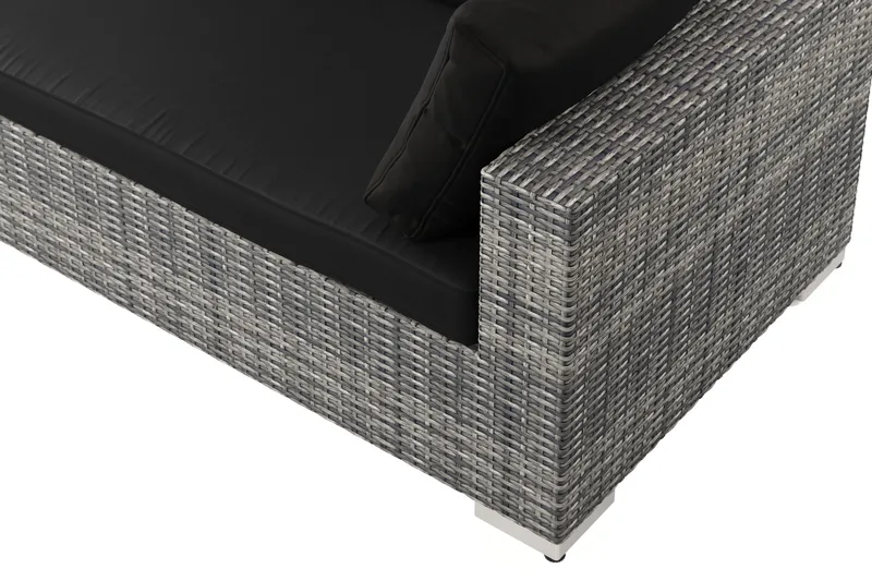 Bahamas Højremodul Udendørs 140 cm i Polyrattan - Grå - Havemøbler - Loungemøbler - Moduler