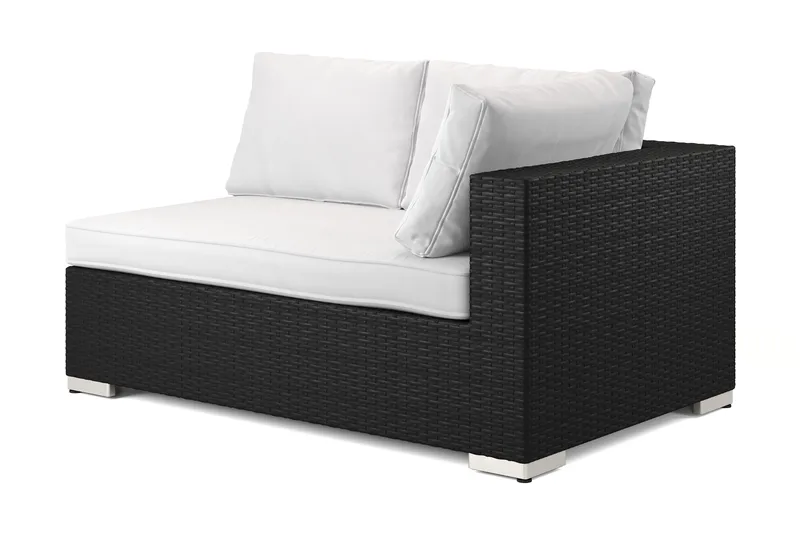 Bahamas Højremodul Udendørs 140 cm i Polyrattan - Sort - Havemøbler - Loungemøbler - Moduler