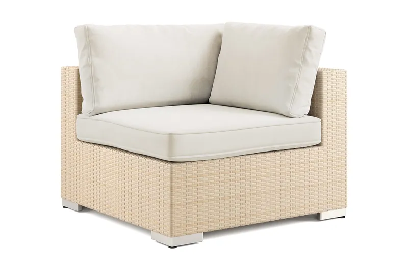 Bahamas Hjørnemodul Udendørs i Polyrattan - Beige - Havemøbler - Loungemøbler - Moduler - Hjørnemodul havesofa