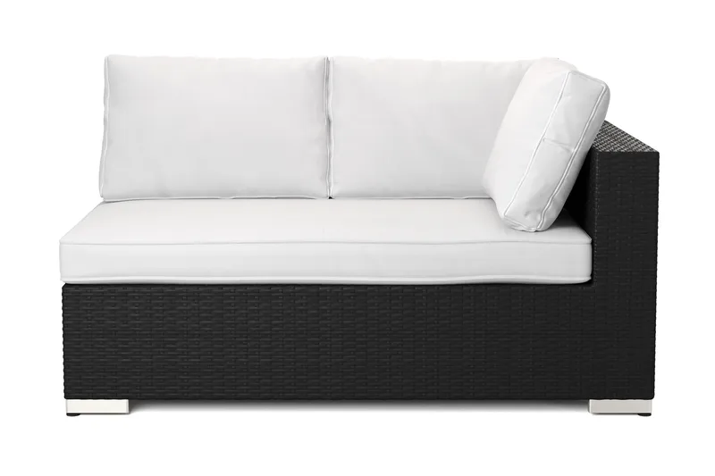 Bahamas Venstremodul Udendørs 140 cm i Polyrattan, Sort