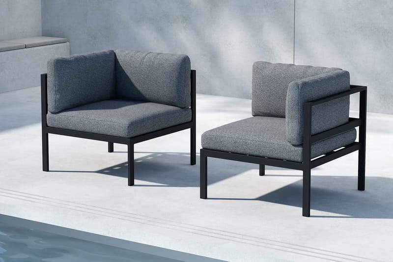 Copacabana hjørnemodul 74 cm udendørs - Sort - Havemøbler - Loungemøbler - Moduler - Hjørnemodul havesofa