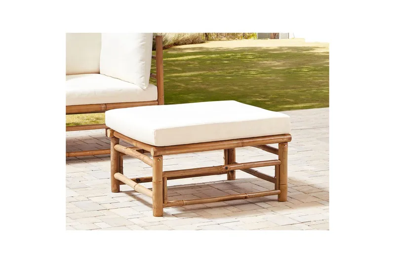 Havestolfodskammel Cerreto Hvid/lyst træ - Hvid/lyst træ - Havemøbler - Loungemøbler - Moduler - Skamler & puffer