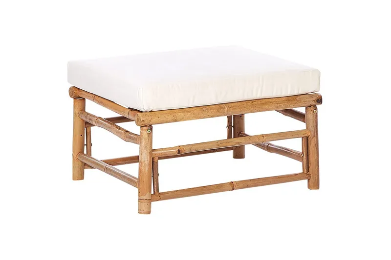 Havestolfodskammel Cerreto Hvid/lyst træ - Hvid/lyst træ - Havemøbler - Loungemøbler - Moduler - Skamler & puffer