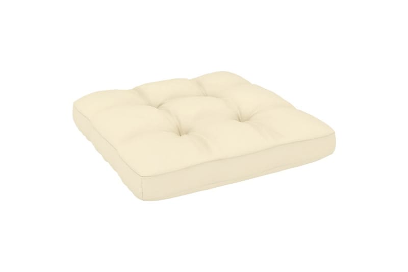 hjørnedel til havesofa med cremefarvede hynder fyrretræ - Brun - Havemøbler - Loungemøbler - Moduler - Hjørnemodul havesofa