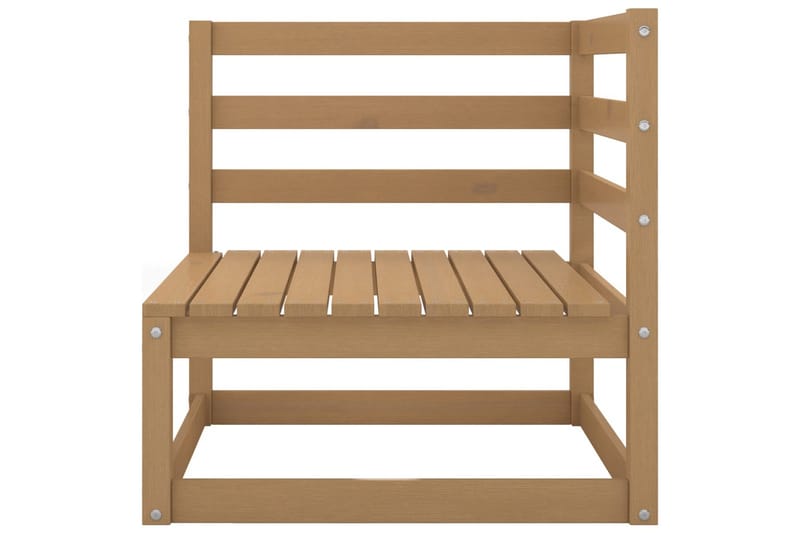 hjørnedel til havesofa med cremefarvede hynder fyrretræ - Brun - Havemøbler - Loungemøbler - Moduler - Hjørnemodul havesofa