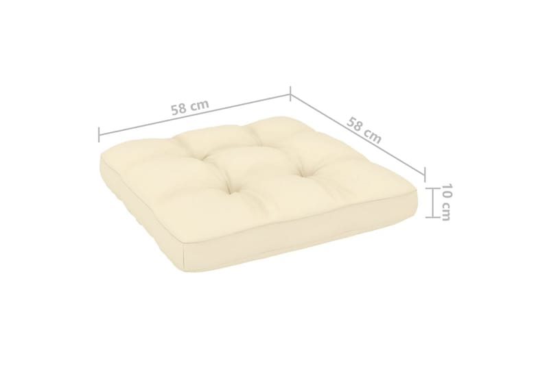 hjørnedel til havesofa med cremefarvede hynder fyrretræ - Brun - Havemøbler - Loungemøbler - Moduler - Hjørnemodul havesofa