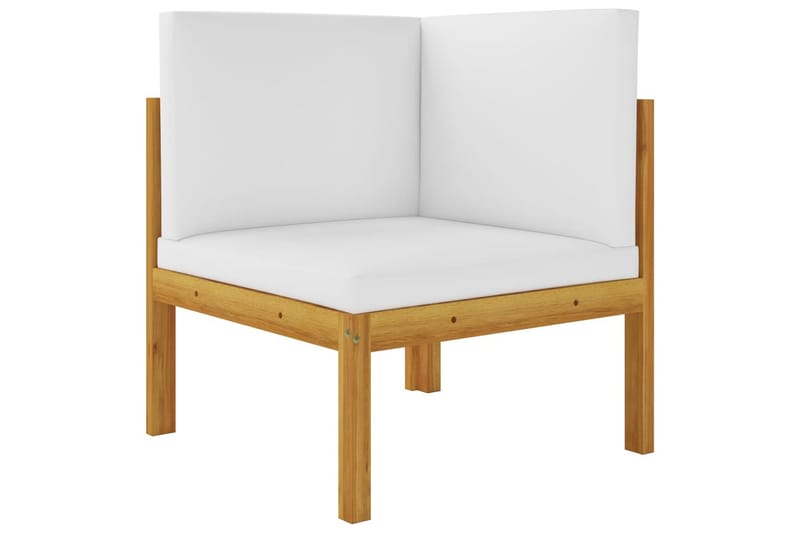 Hjørnedel Til Havesofa Med Hynder massivt Akacietræ - Brun - Havemøbler - Loungemøbler - Moduler - Hjørnemodul havesofa