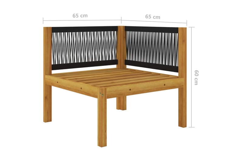 Hjørnedel Til Havesofa Med Hynder massivt Akacietræ - Brun - Havemøbler - Loungemøbler - Moduler - Hjørnemodul havesofa