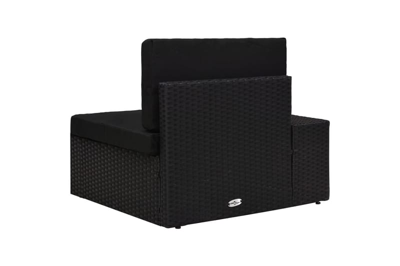 Hjørnedel Til Sofa med Højre Armlæn Polyrattan Sort - Sort - Havemøbler - Loungemøbler - Moduler