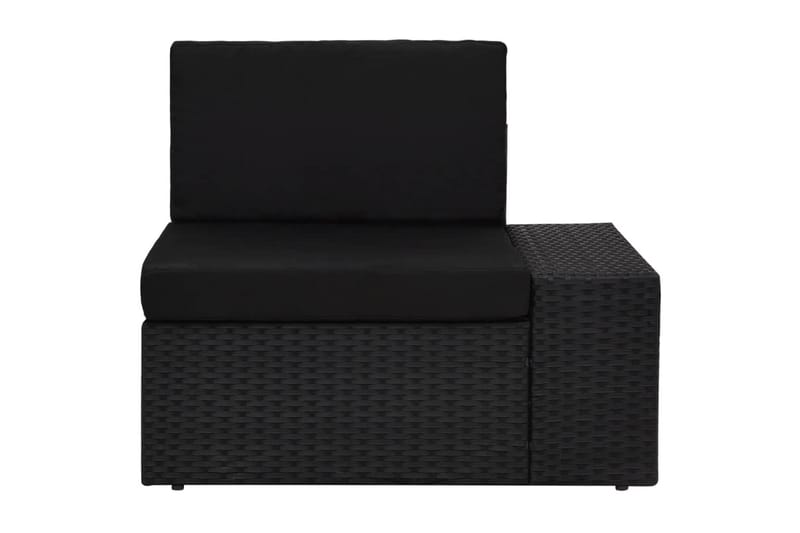 Hjørnedel Til Sofa med Venstre Armlæn Polyrattan Sort - Sort - Havemøbler - Loungemøbler - Moduler
