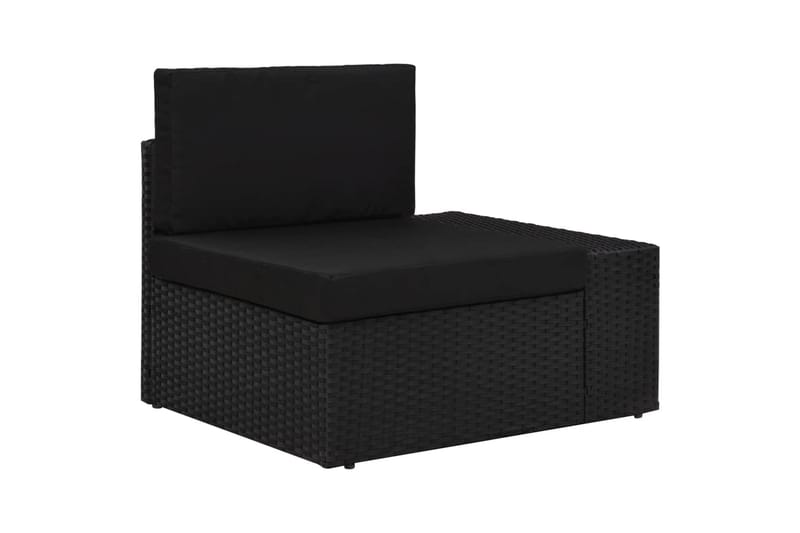 Hjørnedel Til Sofa med Venstre Armlæn Polyrattan Sort - Sort - Havemøbler - Loungemøbler - Moduler