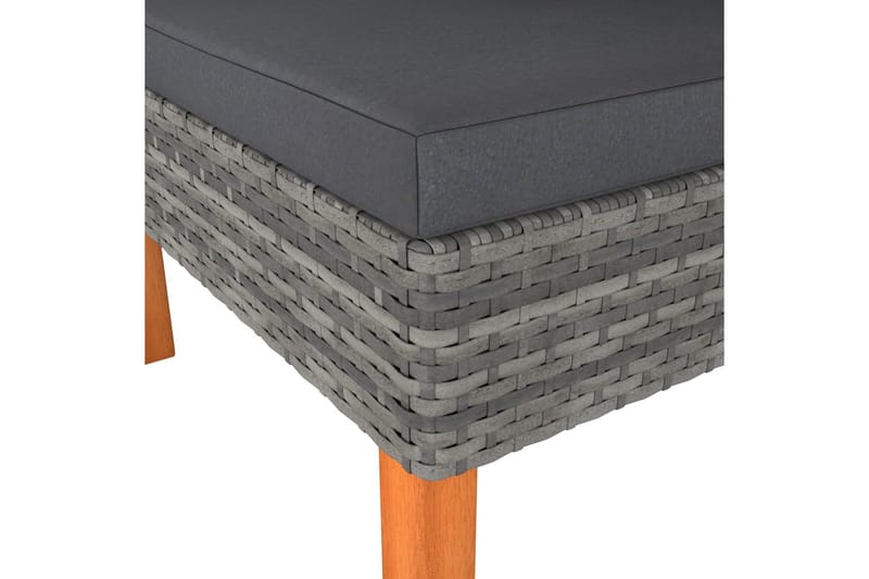 hjørnedel til sofa polyrattan og massivt eukalyptustræ - Grå - Havemøbler - Loungemøbler - Moduler - Hjørnemodul havesofa