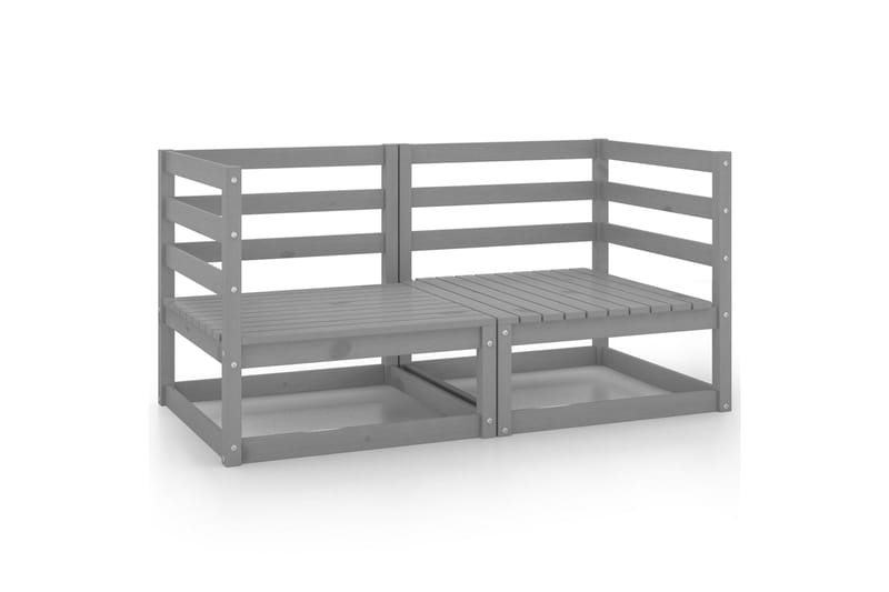 hjørnedele til havesofa 2 stk. massivt fyrretræ grå - Grå - Havemøbler - Loungemøbler - Moduler - Hjørnemodul havesofa