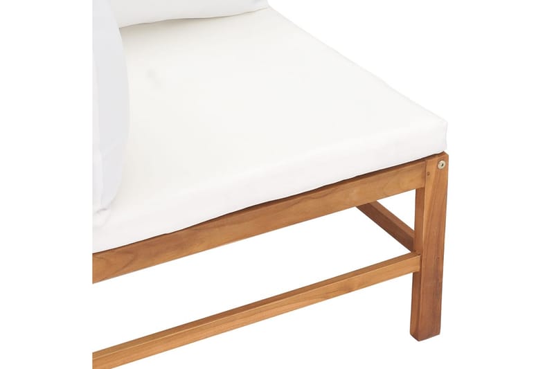 hjørnedele til sofa 2 stk. hynder massivt teaktræ - Brun - Havemøbler - Loungemøbler - Moduler - Hjørnemodul havesofa