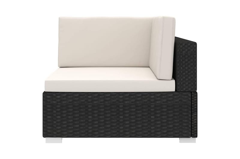 Hjørnesæde Til Sofa Med Hynder Polyrattan Sort - Havemøbler - Loungemøbler - Moduler - Hjørnemodul havesofa