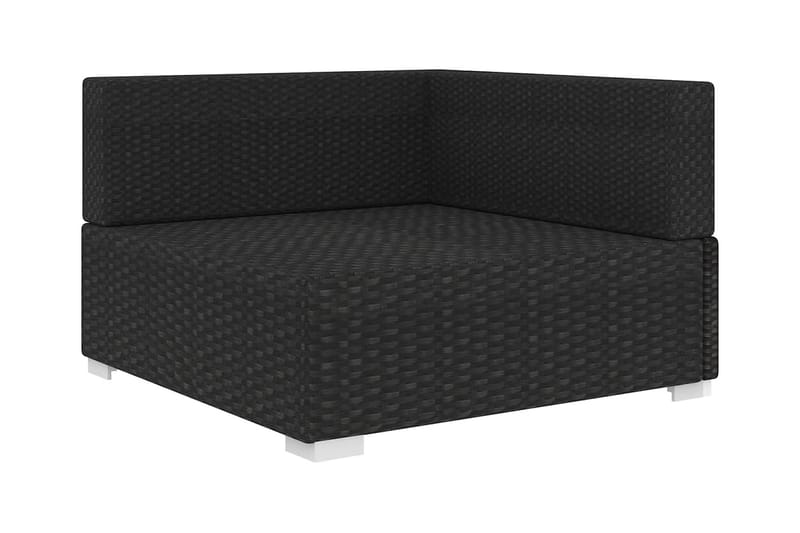 Hjørnesæde Til Sofa Med Hynder Polyrattan Sort - Havemøbler - Loungemøbler - Moduler - Hjørnemodul havesofa