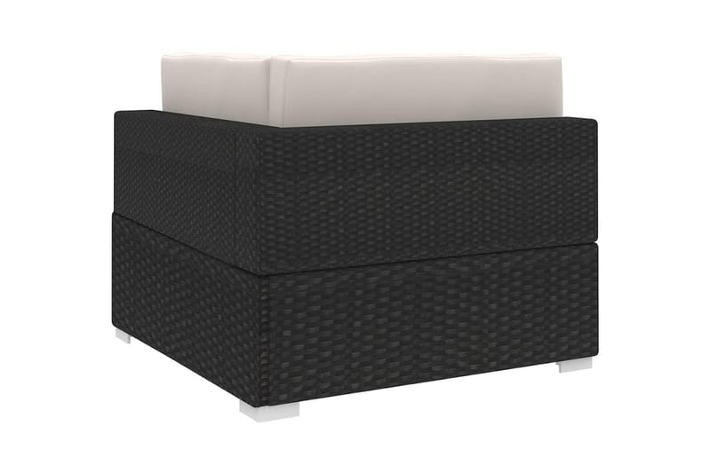 Hjørnesæde Til Sofa Med Hynder Polyrattan Sort - Havemøbler - Loungemøbler - Moduler - Hjørnemodul havesofa